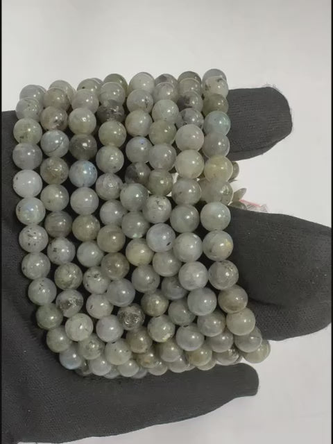 Bracciale in Labradorite Naturale Qualità AB – Perle Intermedie 6-7mm