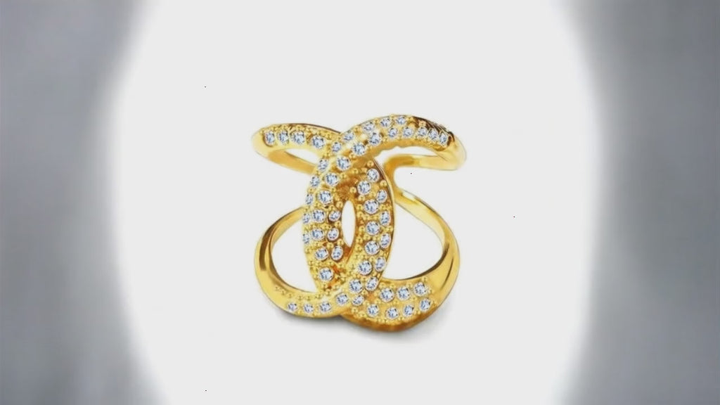 Anello con pavé di zirconi