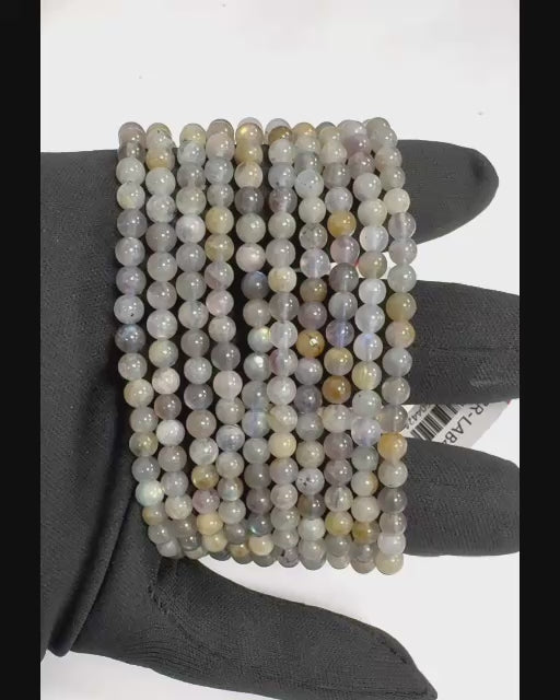 Bracciale in Labradorite Naturale Qualità A – Perle Extra Sottili 4-5mm
