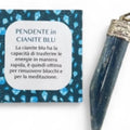 Pendente cianite blu levigato L'arcano segreto quarzo-cianite