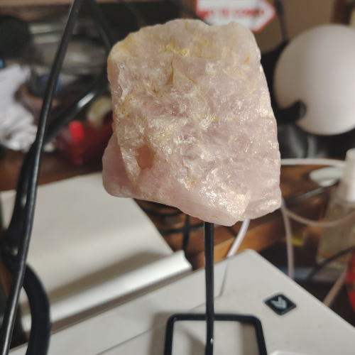 Drusa di quarzo rosa con supporto