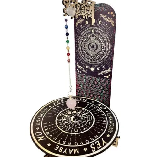 Tabellone per Divinazione dei Tarocchi Inglesi (28 cm) L'arcano segreto tavola-pendolo-occhio-inglese-brown