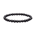 Bracciale elastico in tormalina nera sfaccettata, perline da 6 mm