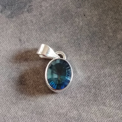 Pendente in Argento 925 con Topazio Mistico Naturale del Brasile